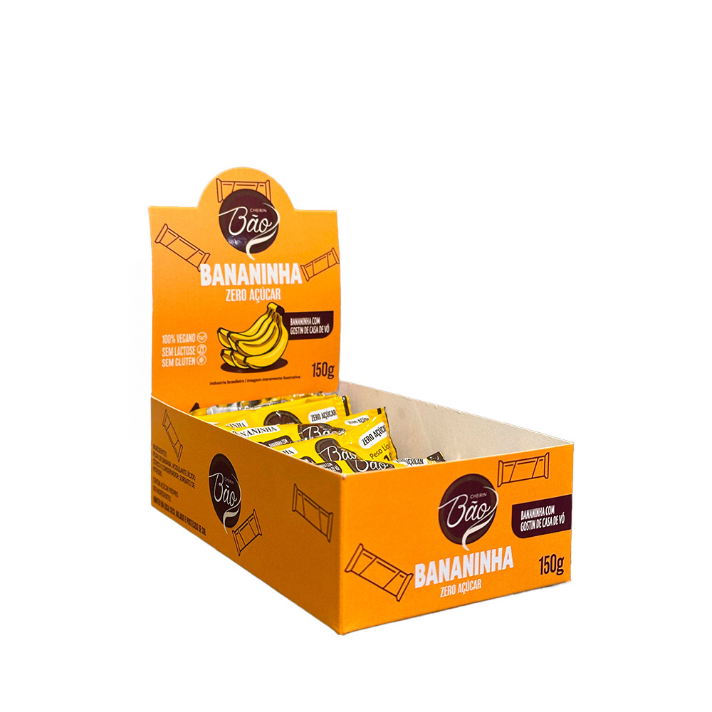 [8771078729] KIT BANANINHA S/ ACUCAR 18G - COM 100UN + DISPLAY