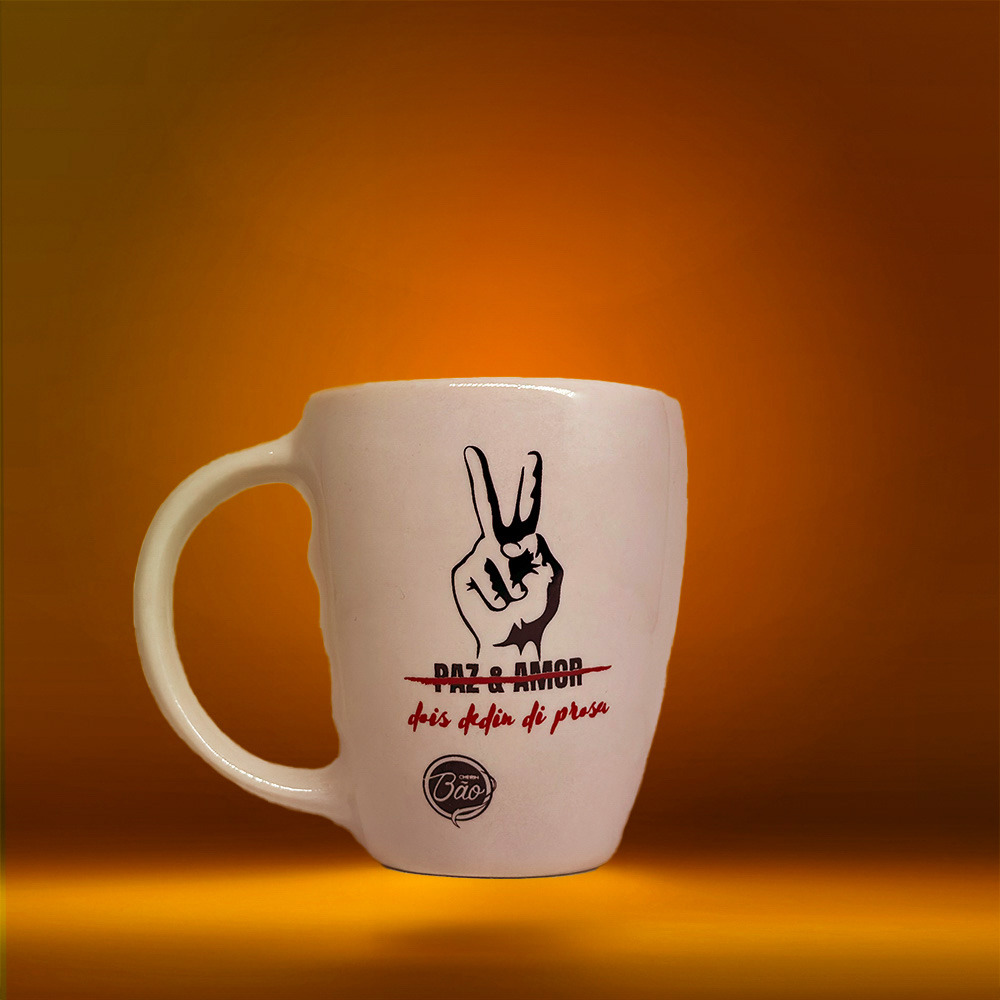 [8332040643] CANECA BRANCA PAZ E AMOR 300 ML